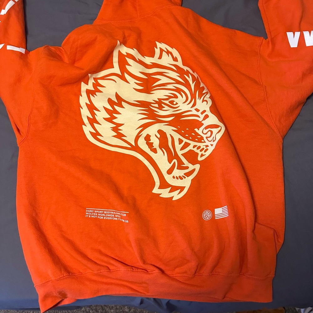 Darc Sport Orange Hoodie with White Graphic